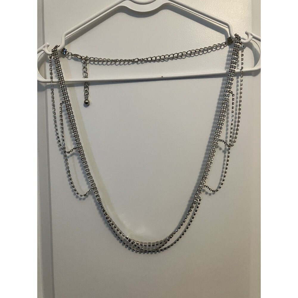 Rhinestone Belly Chain Belt 46"  Adjustable Body Jewelry festival dancer sexy